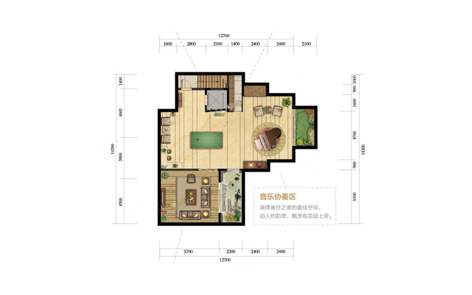 别墅E户型 5室5厅4卫1厨 