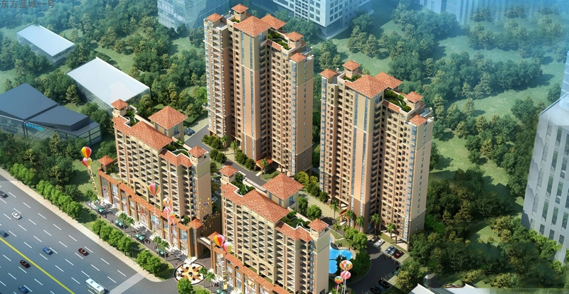 东方蓝城一号公寓在售,建面45-70平,均价10000元/平,带装修,带装修交房