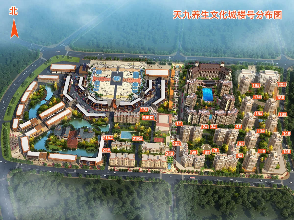 天九养生文化城鸟瞰图 天九养生文化城鸟瞰图