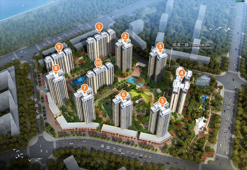 碧桂园中央半岛爱琴海​底商均价1.7～2万/平