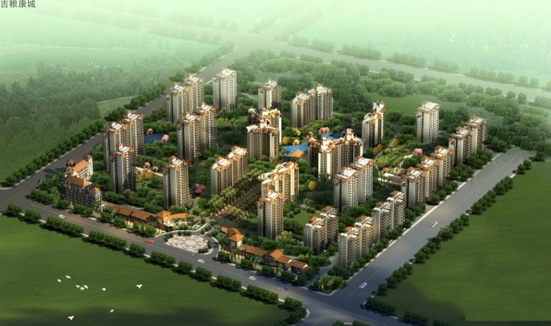 定安吉粮康城鸟瞰图