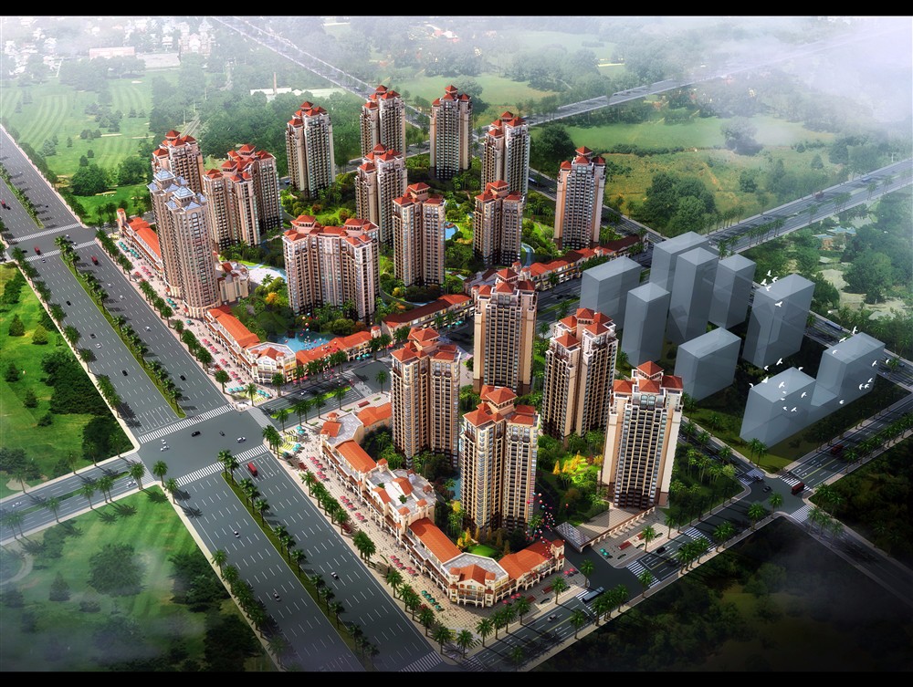 东方锦绣蓝湾鸟瞰图