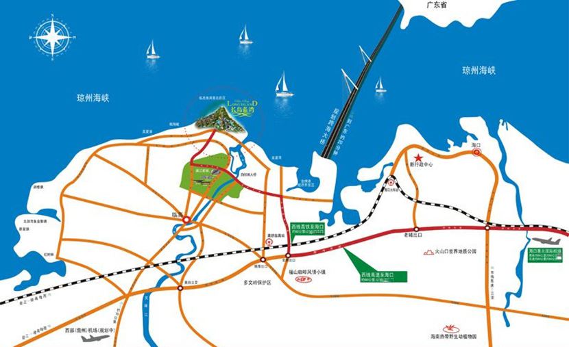 长岛蓝湾区位图 长岛蓝湾区位图