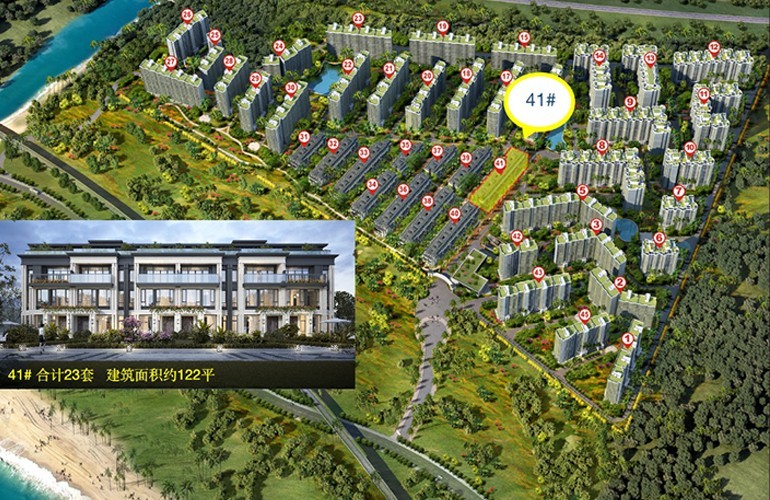 龙栖海岸别墅产品在售，总价约418万/套