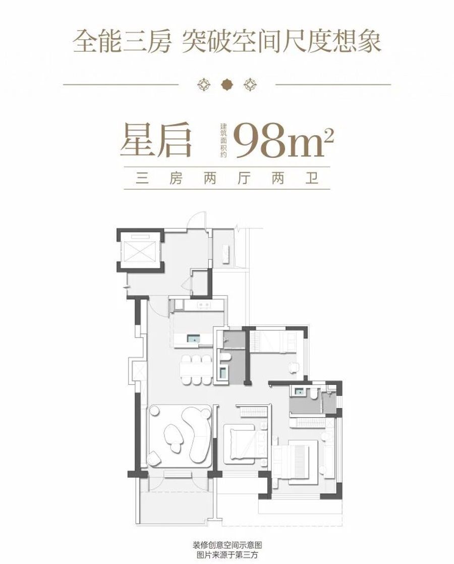 星启三房两厅两卫