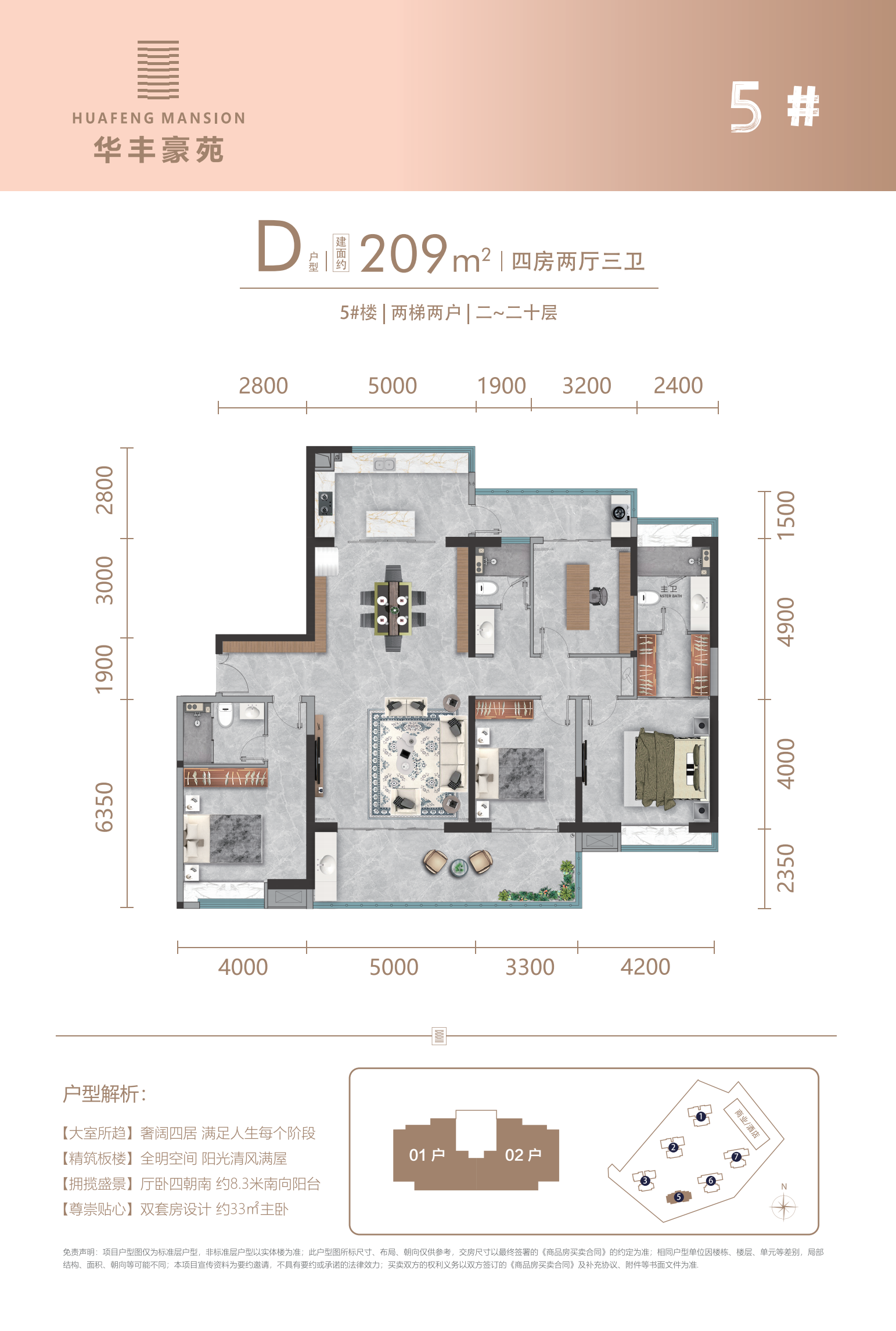 D 户型 四房两厅三卫